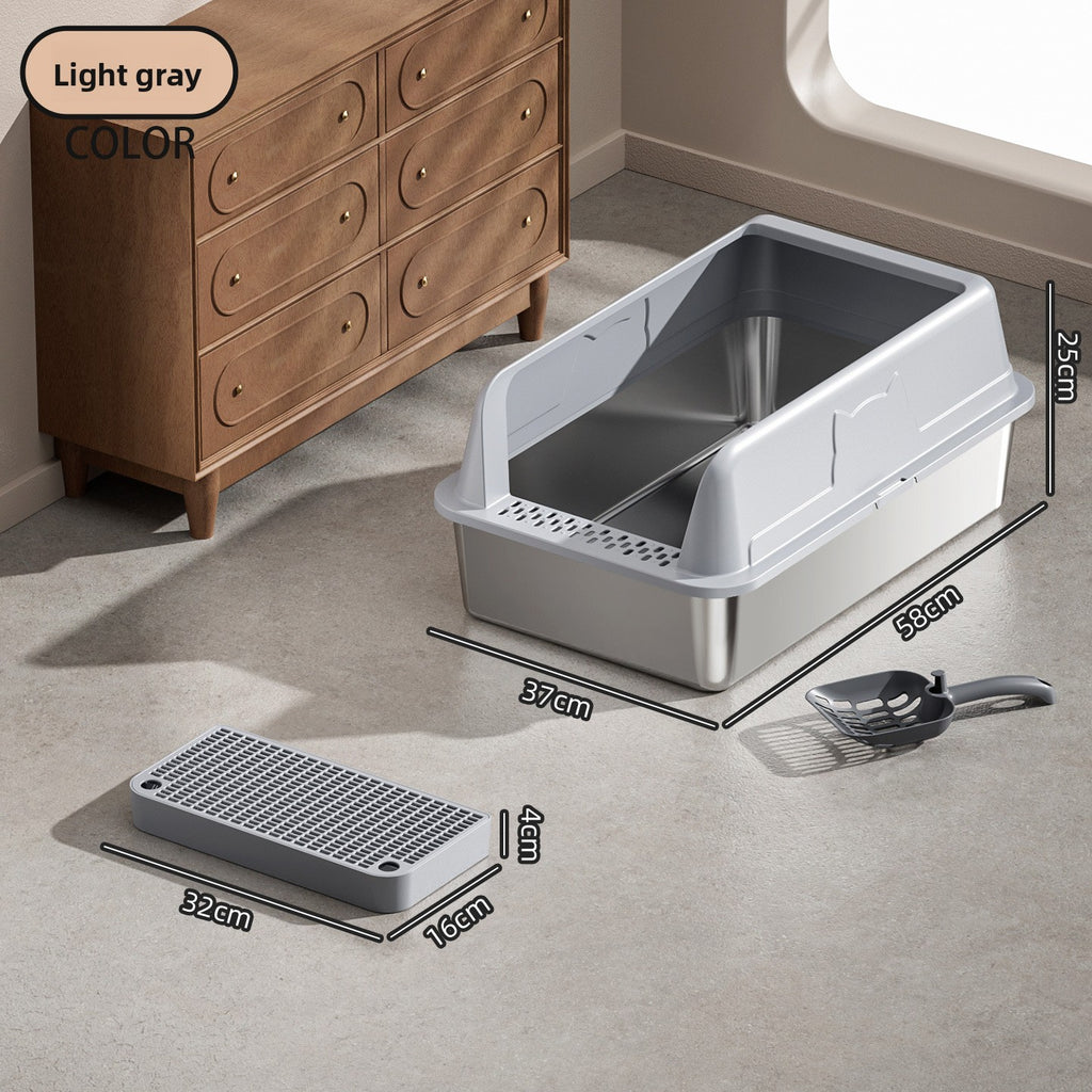 Stainless Steel Top Entry Cat Litter Box