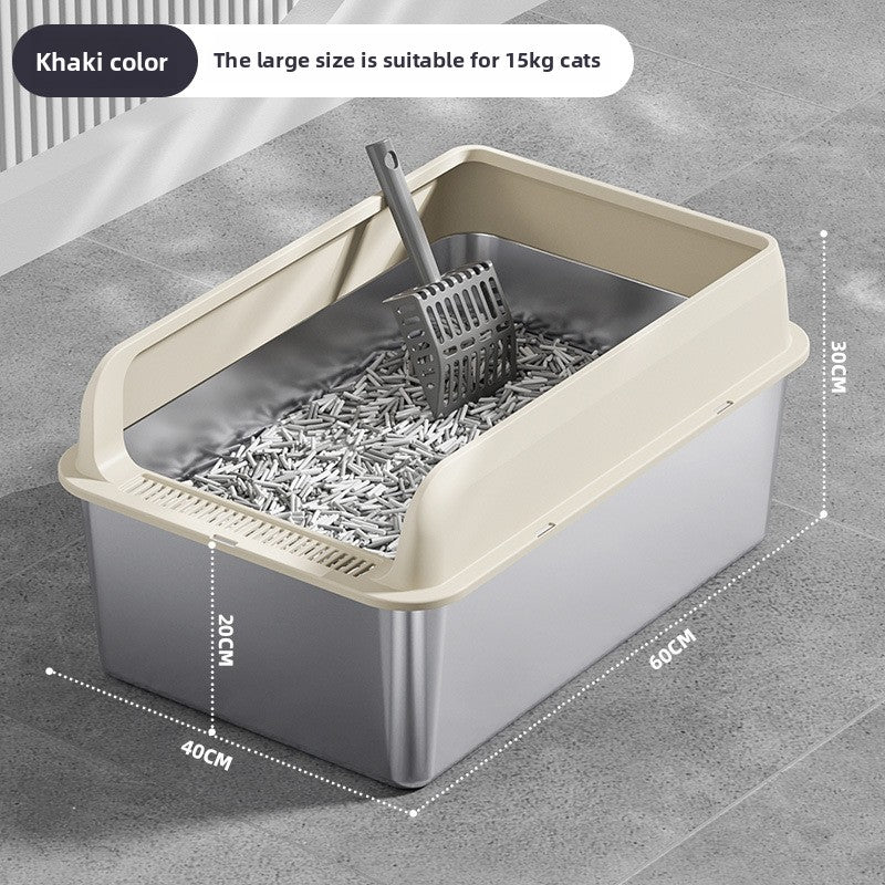 Stainless Steel Top Entry Cat Litter Box