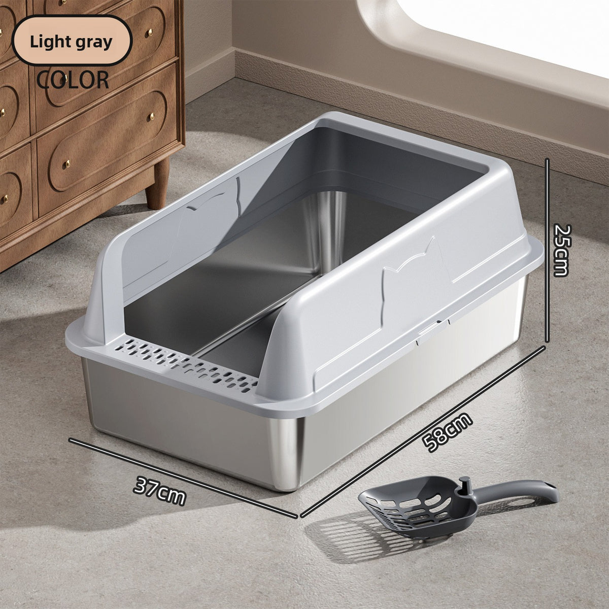 Stainless Steel Top Entry Cat Litter Box