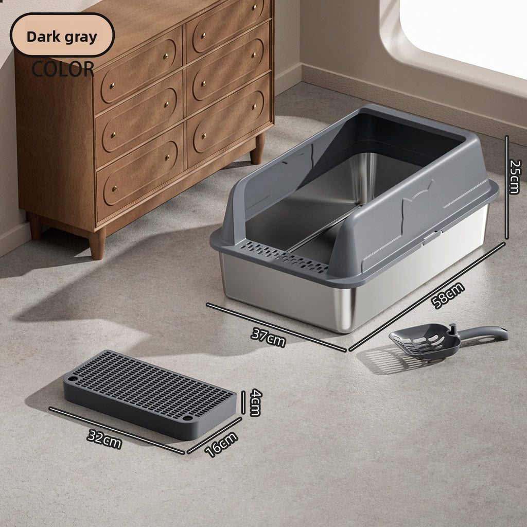 Stainless Steel Top Entry Cat Litter Box