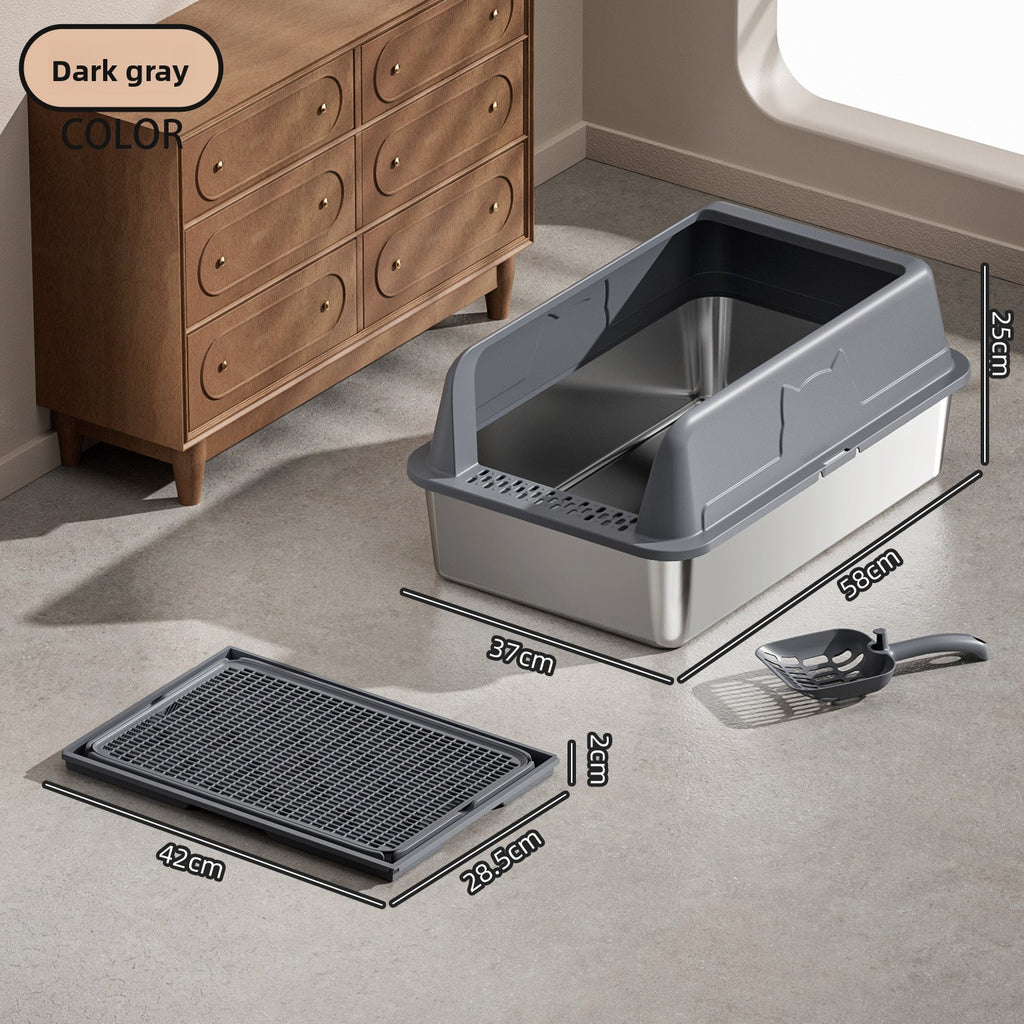 Stainless Steel Top Entry Cat Litter Box