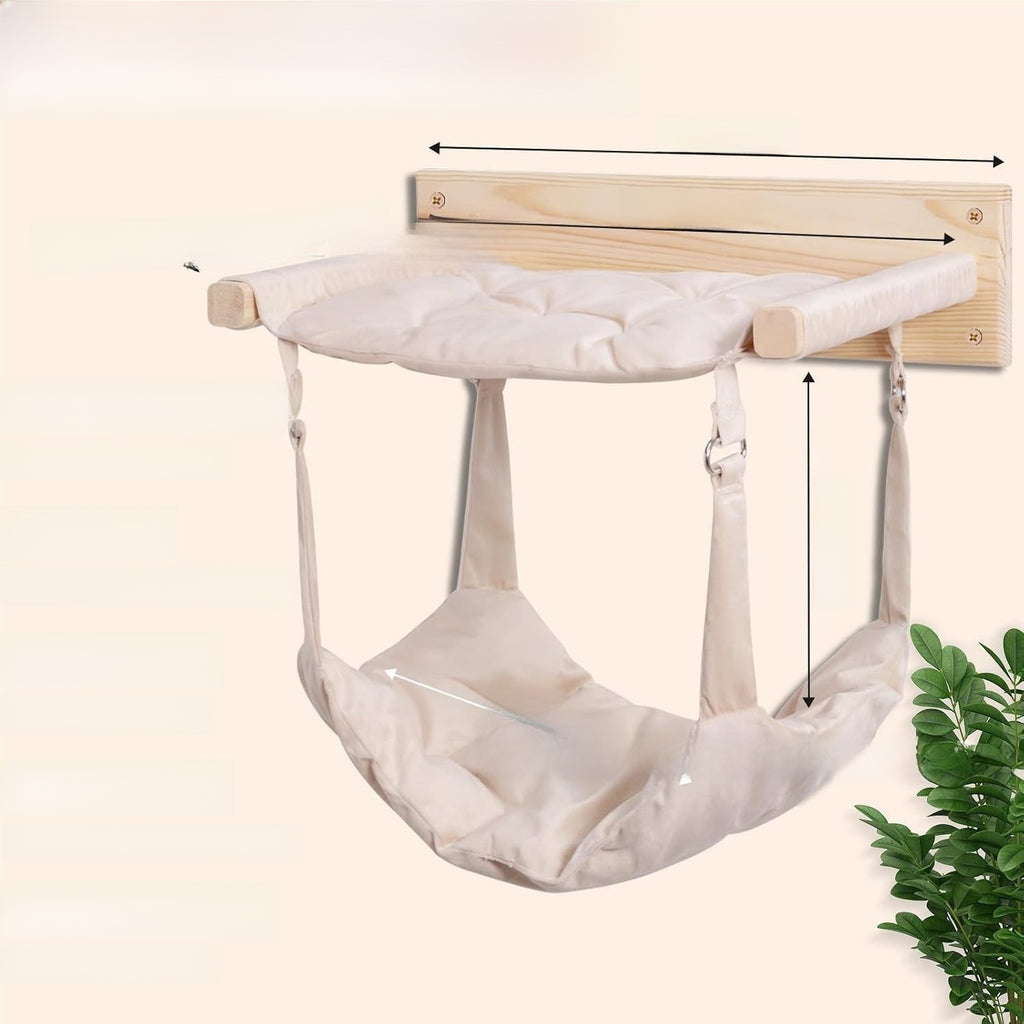 Wooden Hanging Cat Bed with Hammock