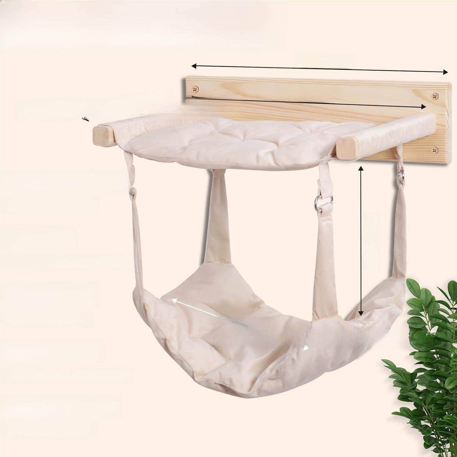 Wooden Hanging Cat Bed with Hammock