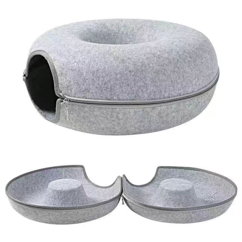 Felt Cat Bed Donut Tunnel