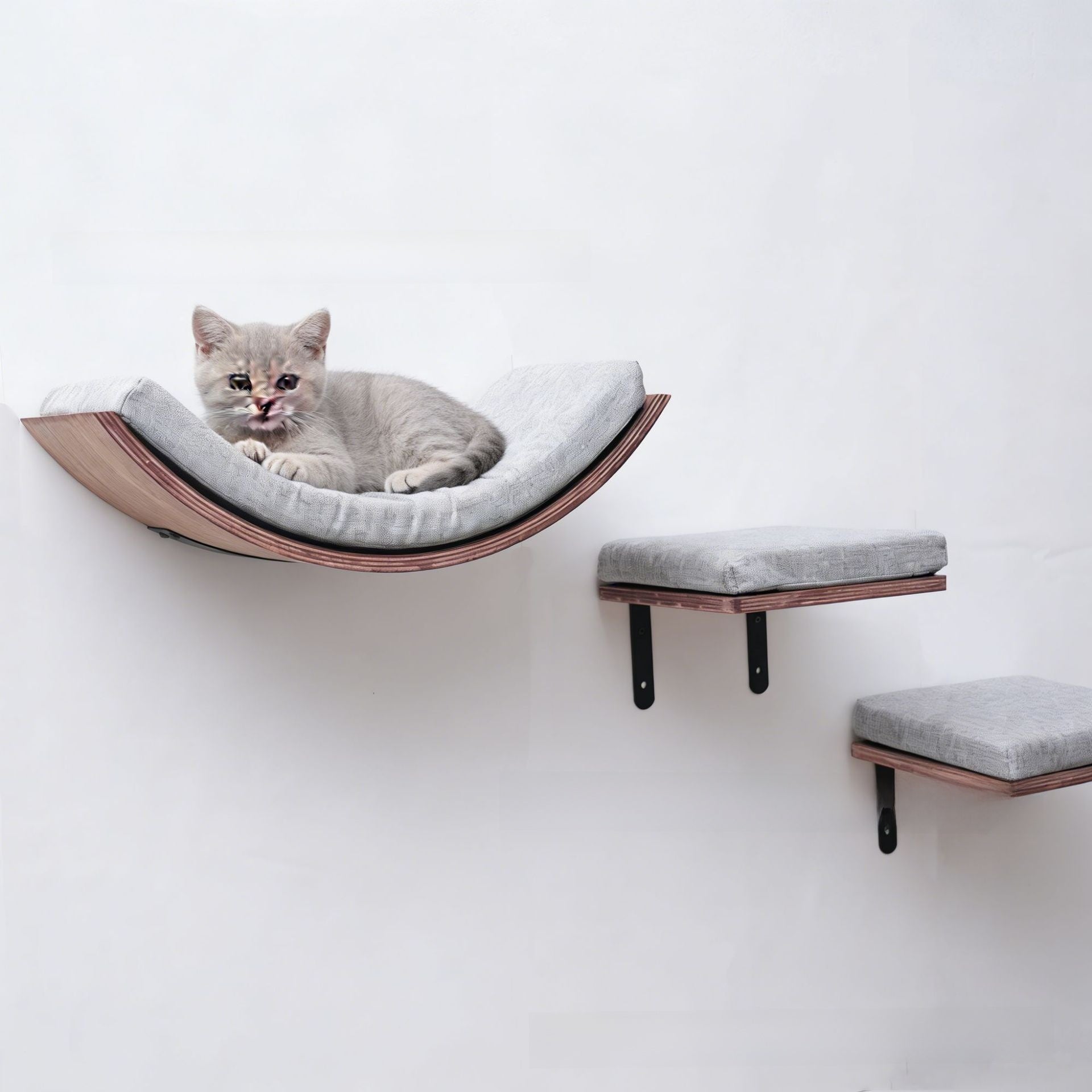 Wall-Mounted Cat Climbing Frame with Scratching Post