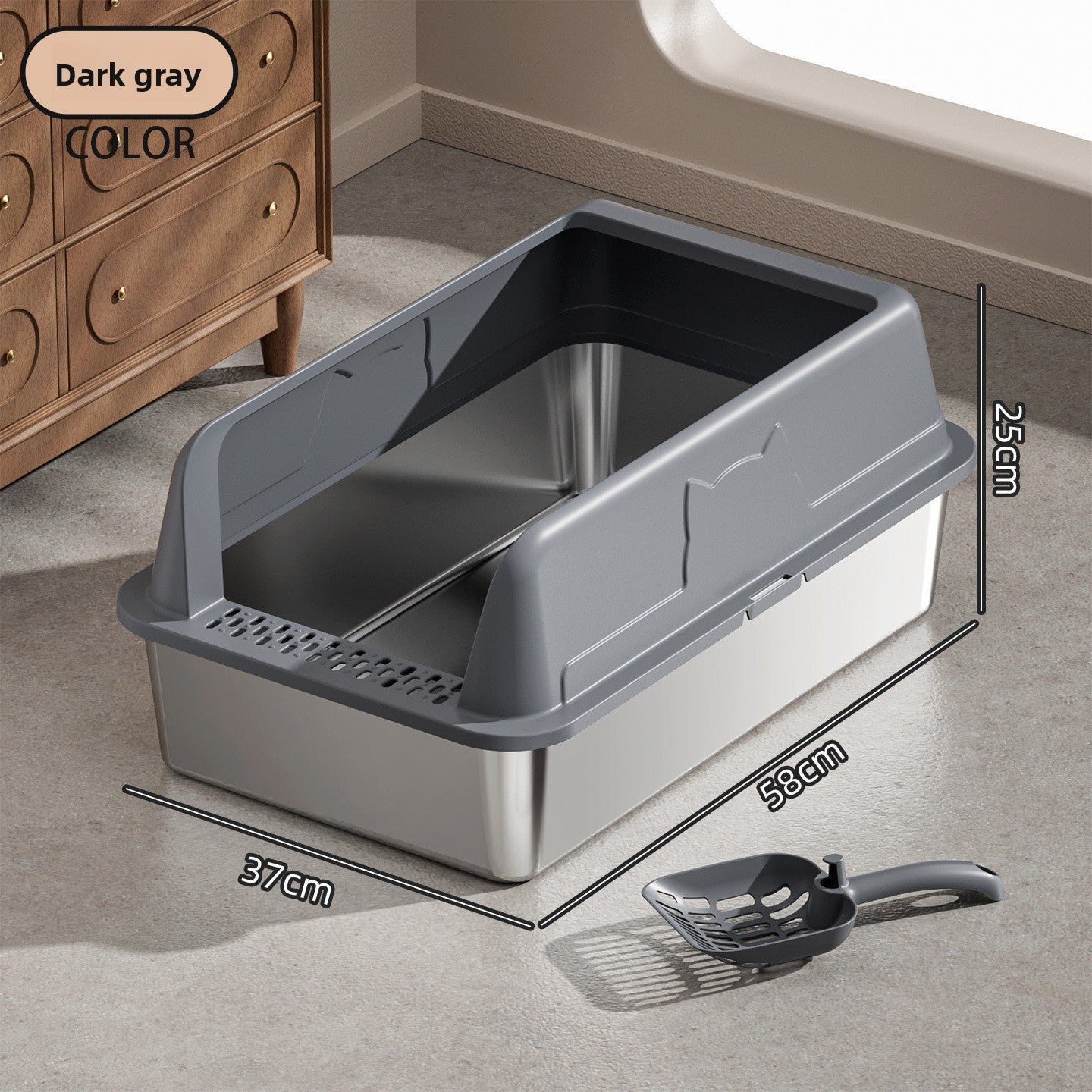 Stainless Steel Top Entry Cat Litter Box