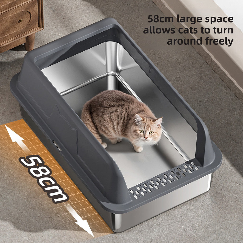 Stainless Steel Top Entry Cat Litter Box