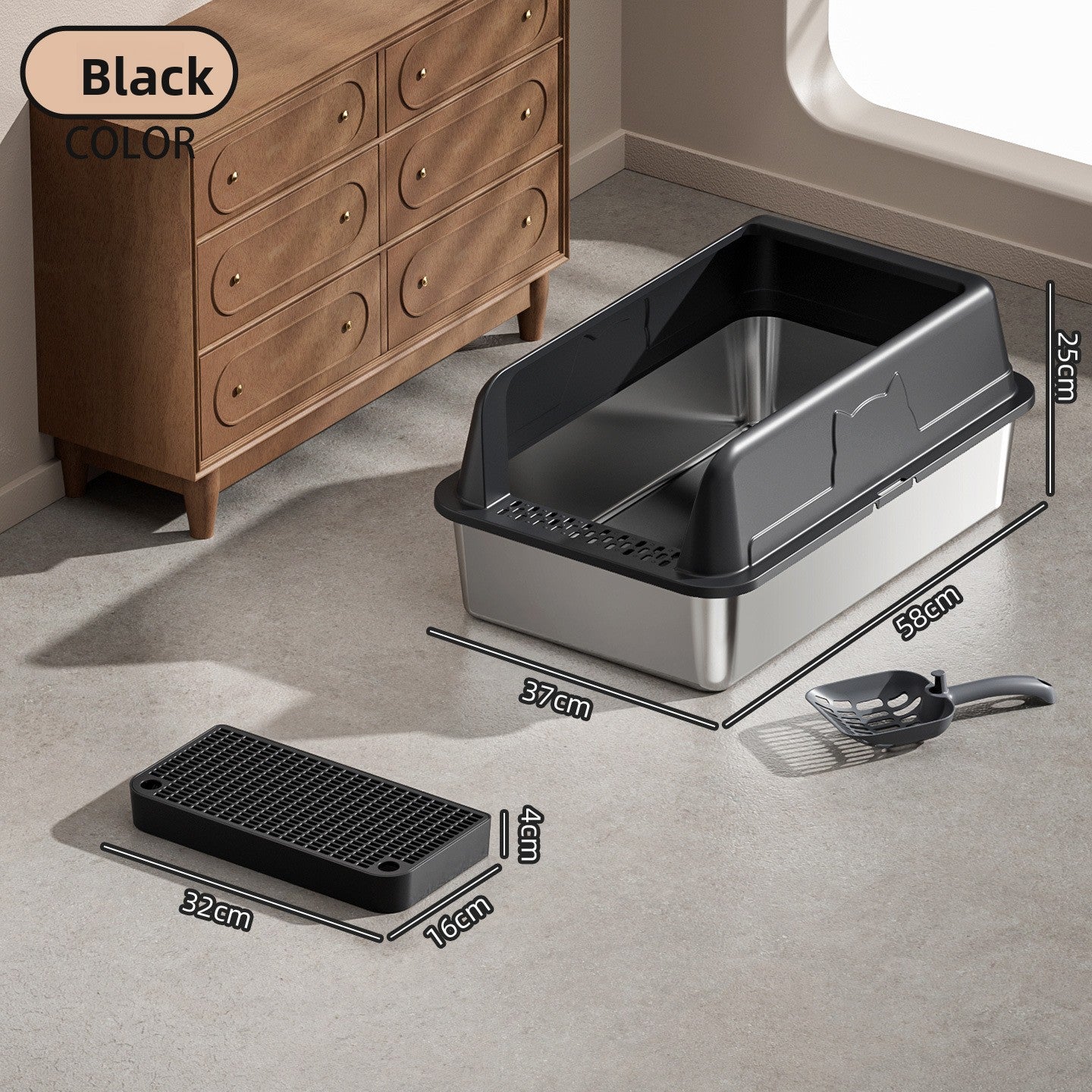 Stainless Steel Top Entry Cat Litter Box