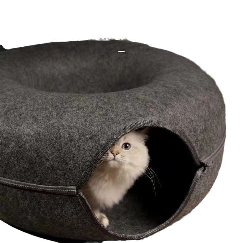 Felt Cat Bed Donut Tunnel