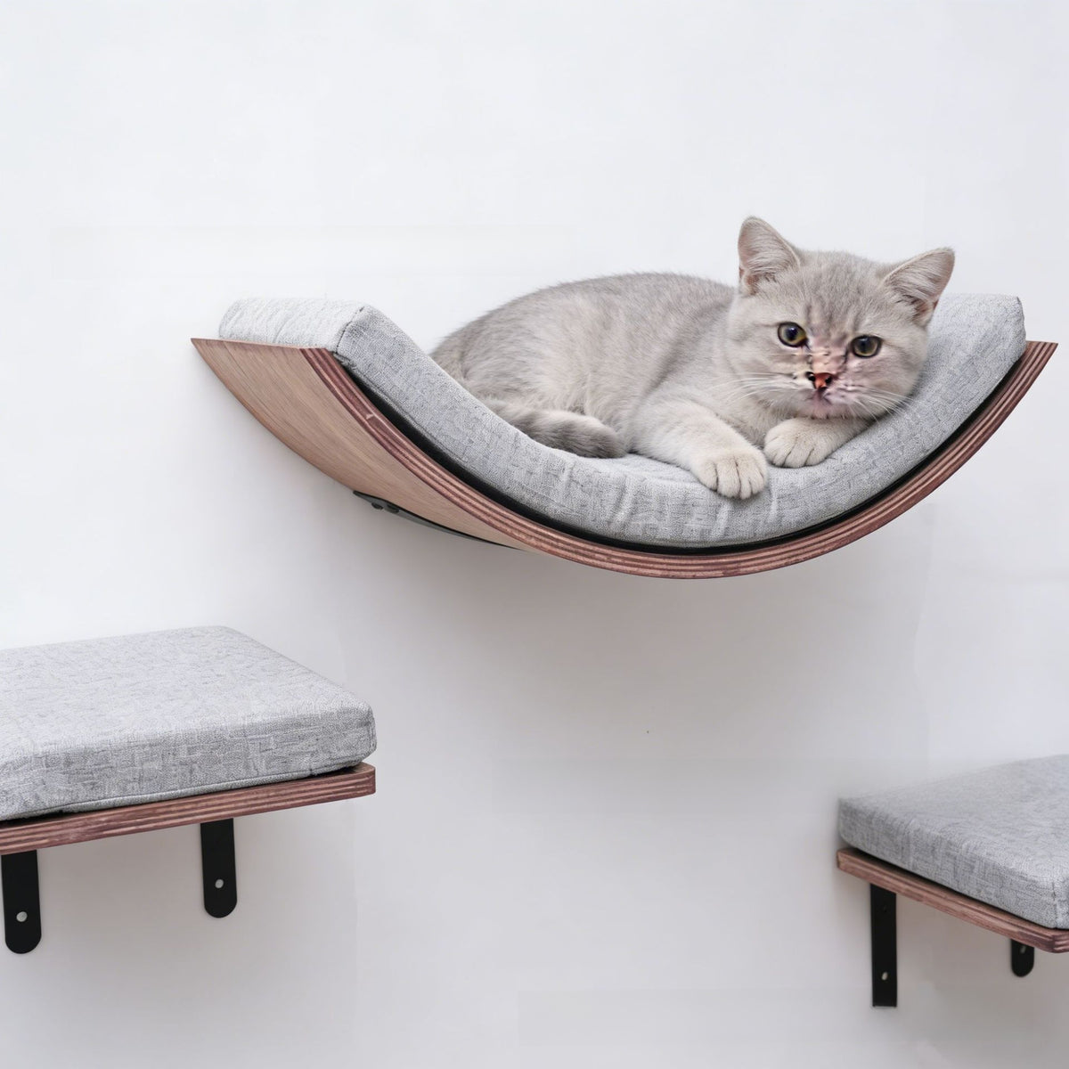 Wall-Mounted Cat Climbing Frame with Scratching Post