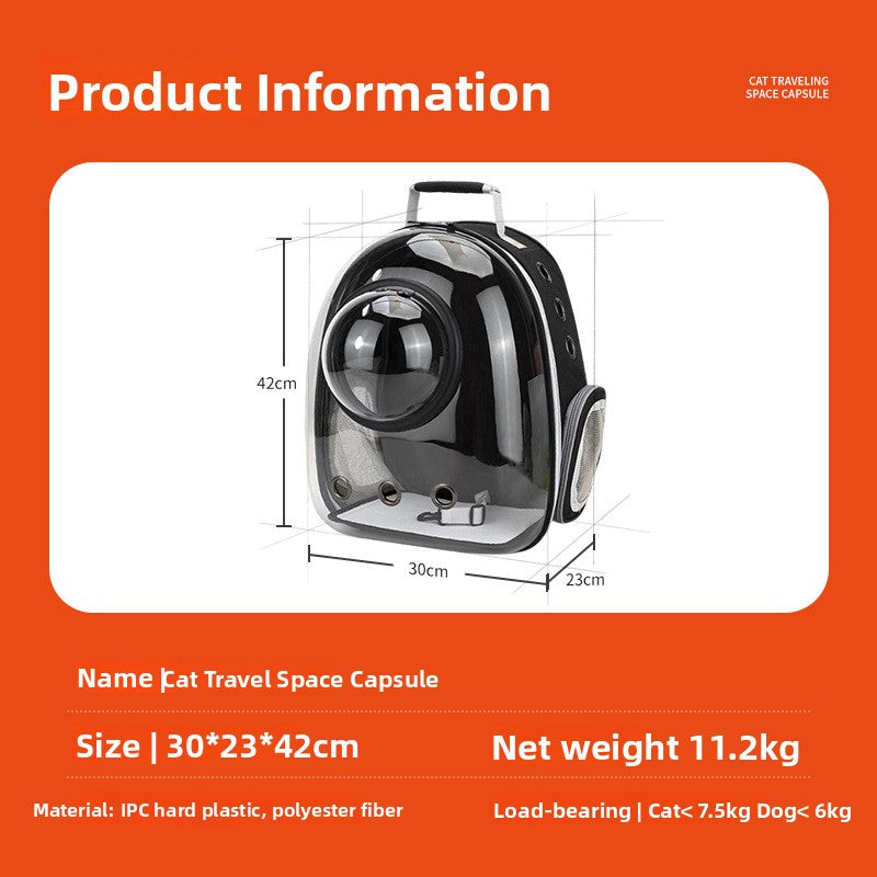 Space Capsule Cat Backpack Pet Carrier