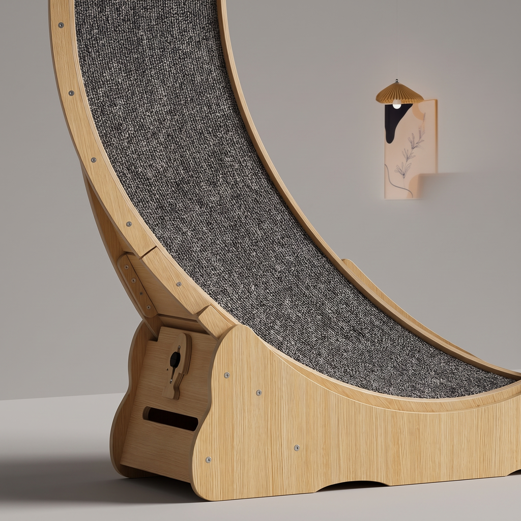 Close detail of the wheel running surface and wood grain
