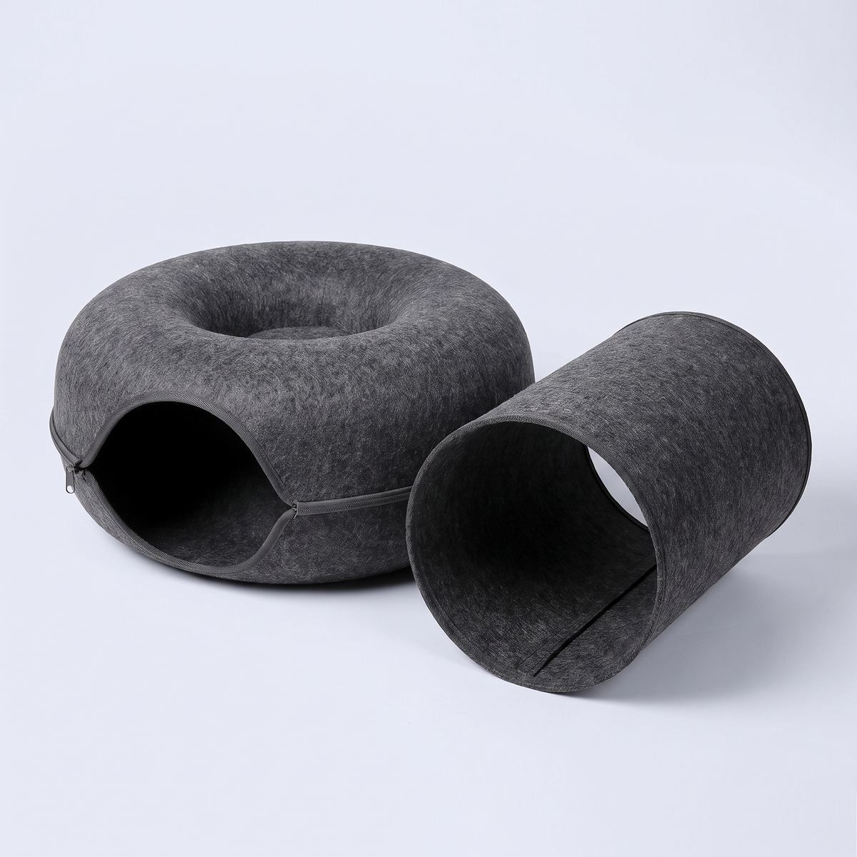 The tunnel detached and standing beside the donut bed