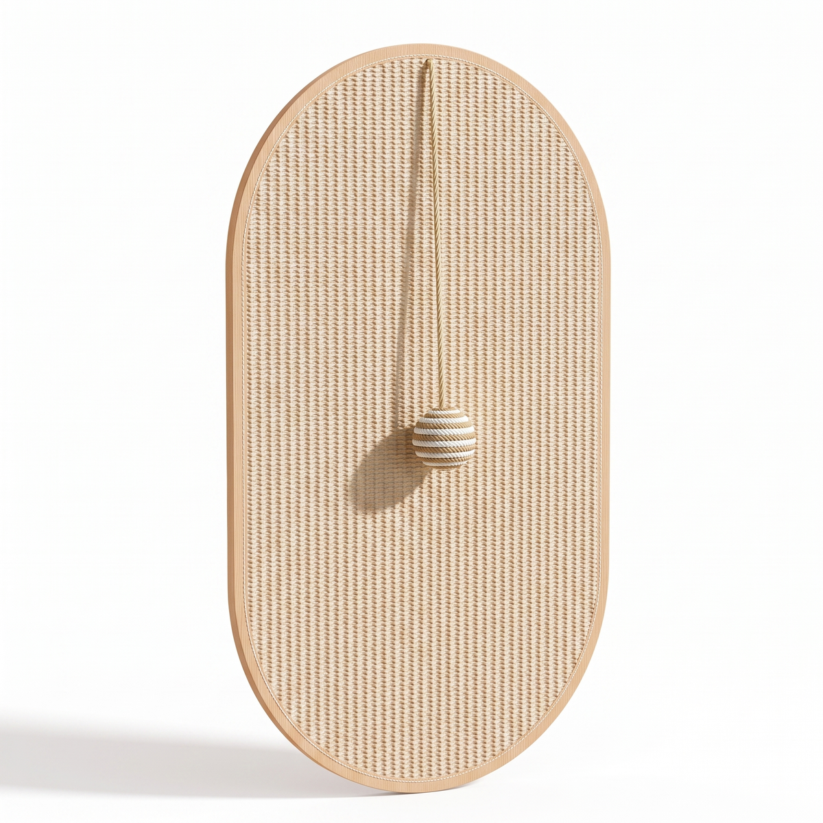 Sisal cat scratching board on a white studio background