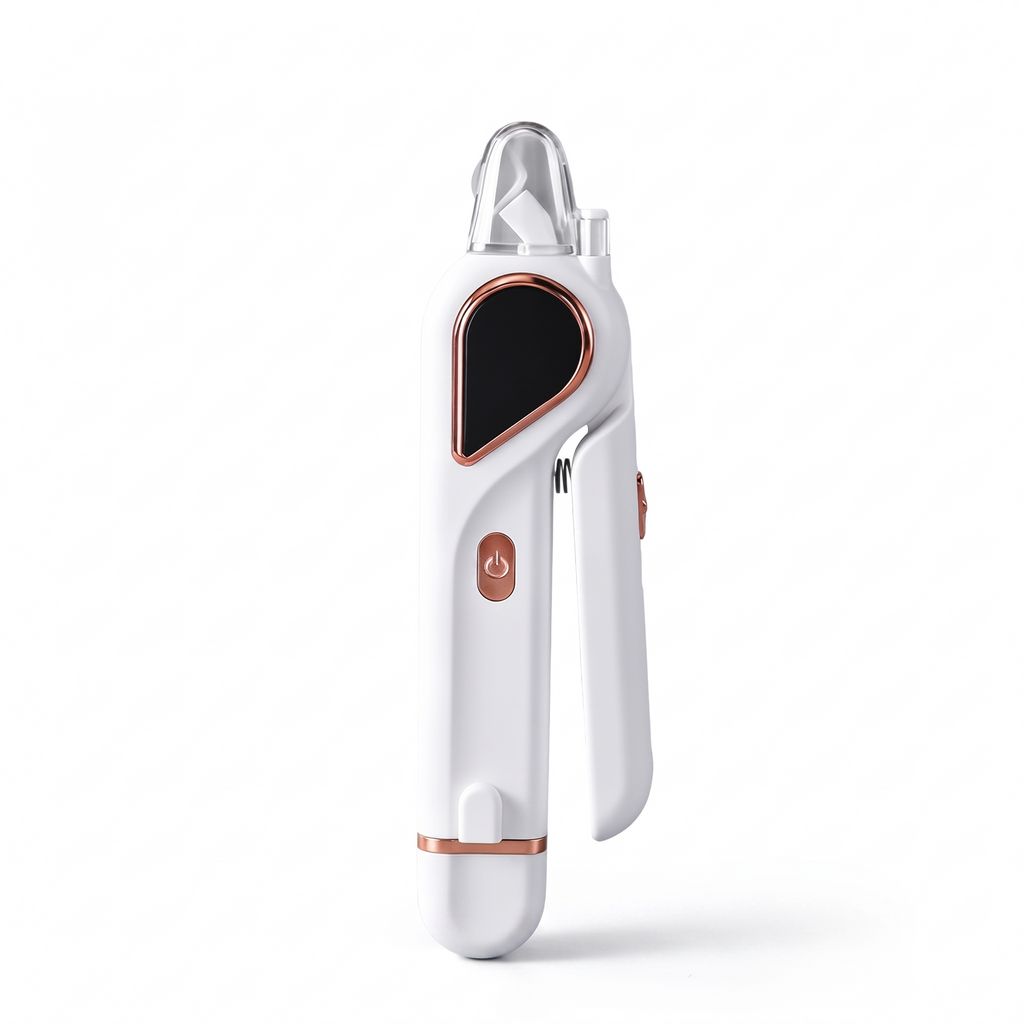 Electric pet nail clipper on a white studio background