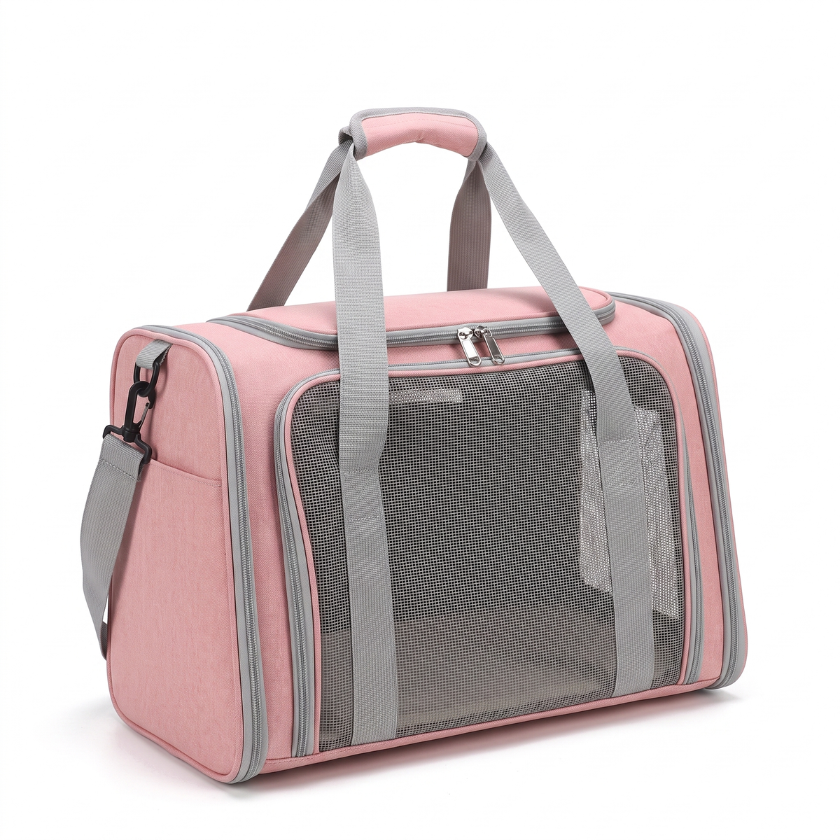 Padded pet carrier shoulder bag in pink