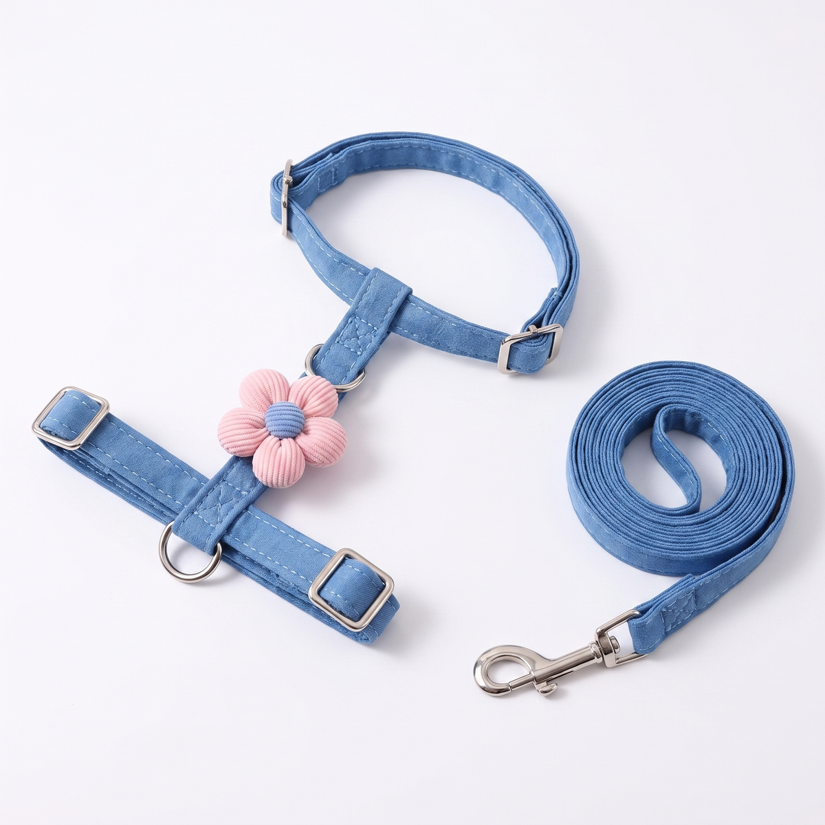 Anti-escape cat harness and lead in blue