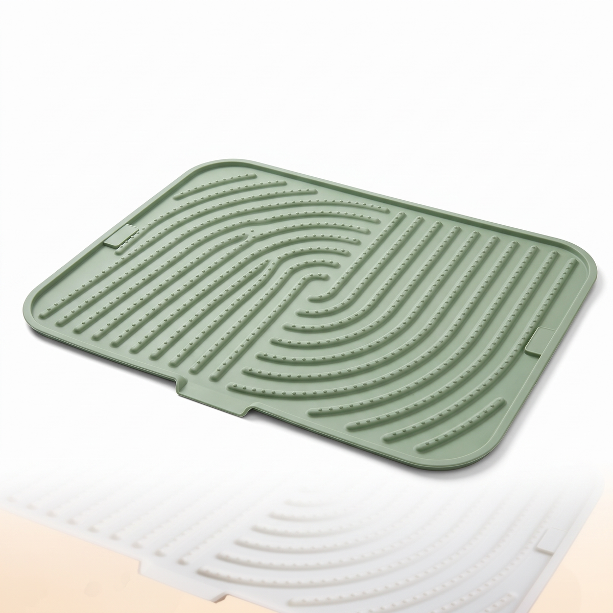 Silicone cat litter mat in bean green