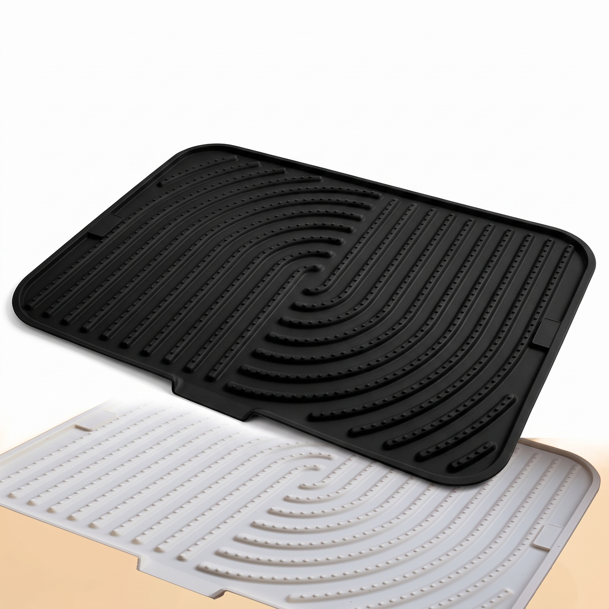 Silicone cat litter mat in black