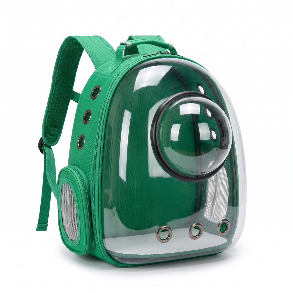 Space capsule cat backpack carrier in green