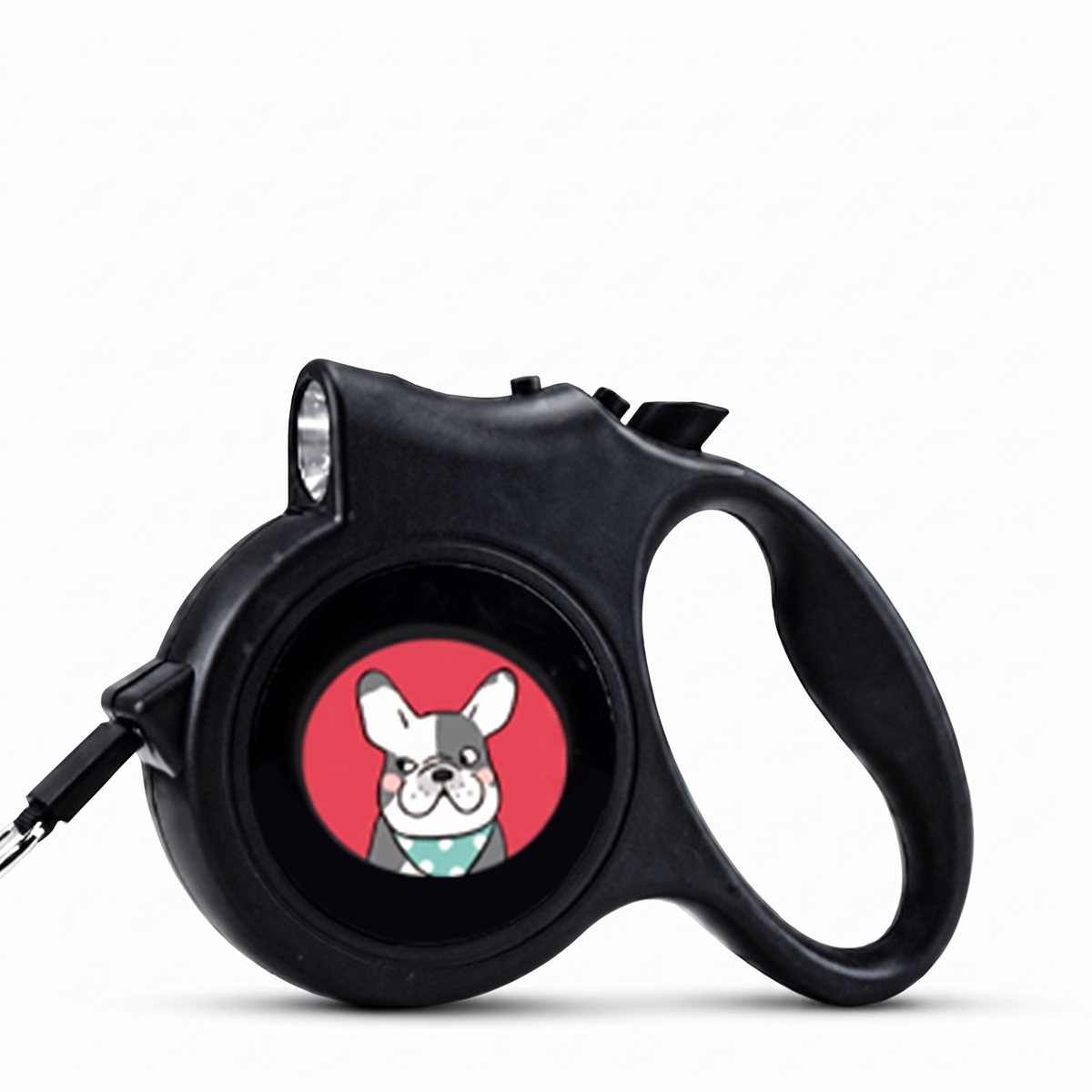 Retractable pet lead in black