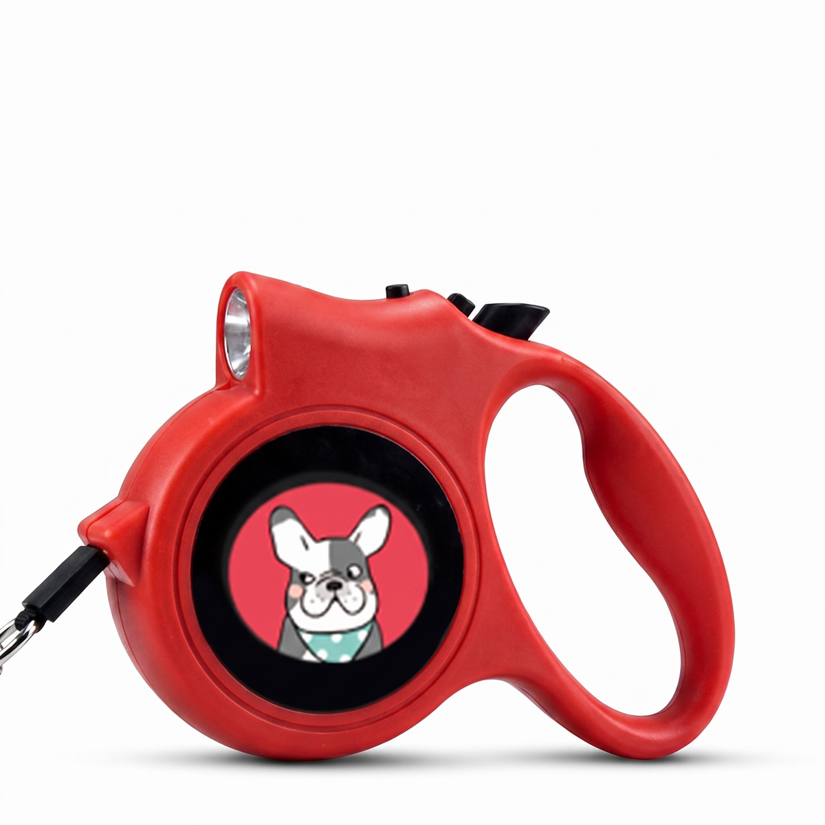 Retractable pet lead in red