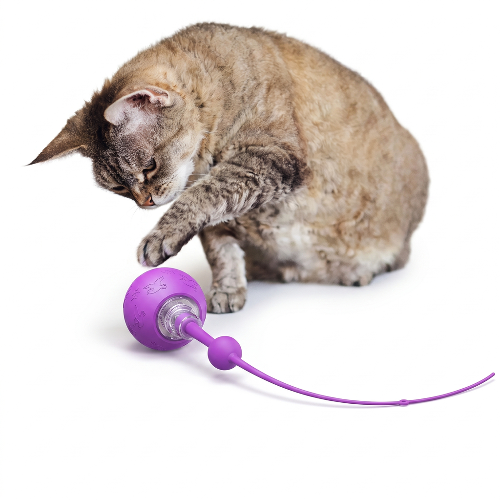 Smart electric cat toy ball in purple
