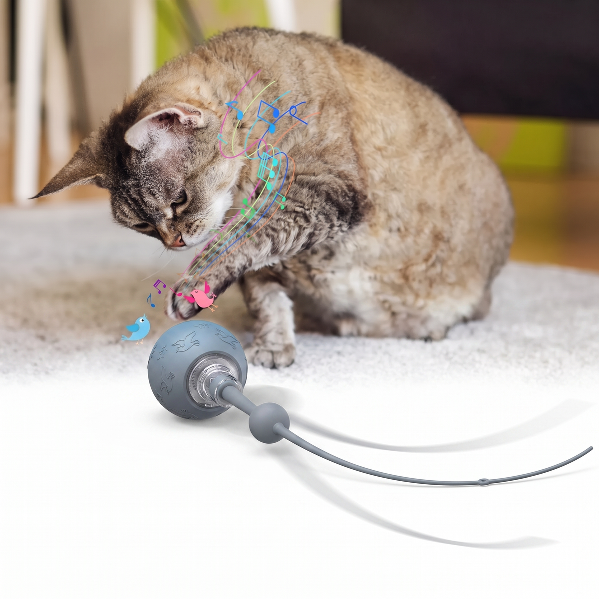 Smart electric cat toy ball in grey