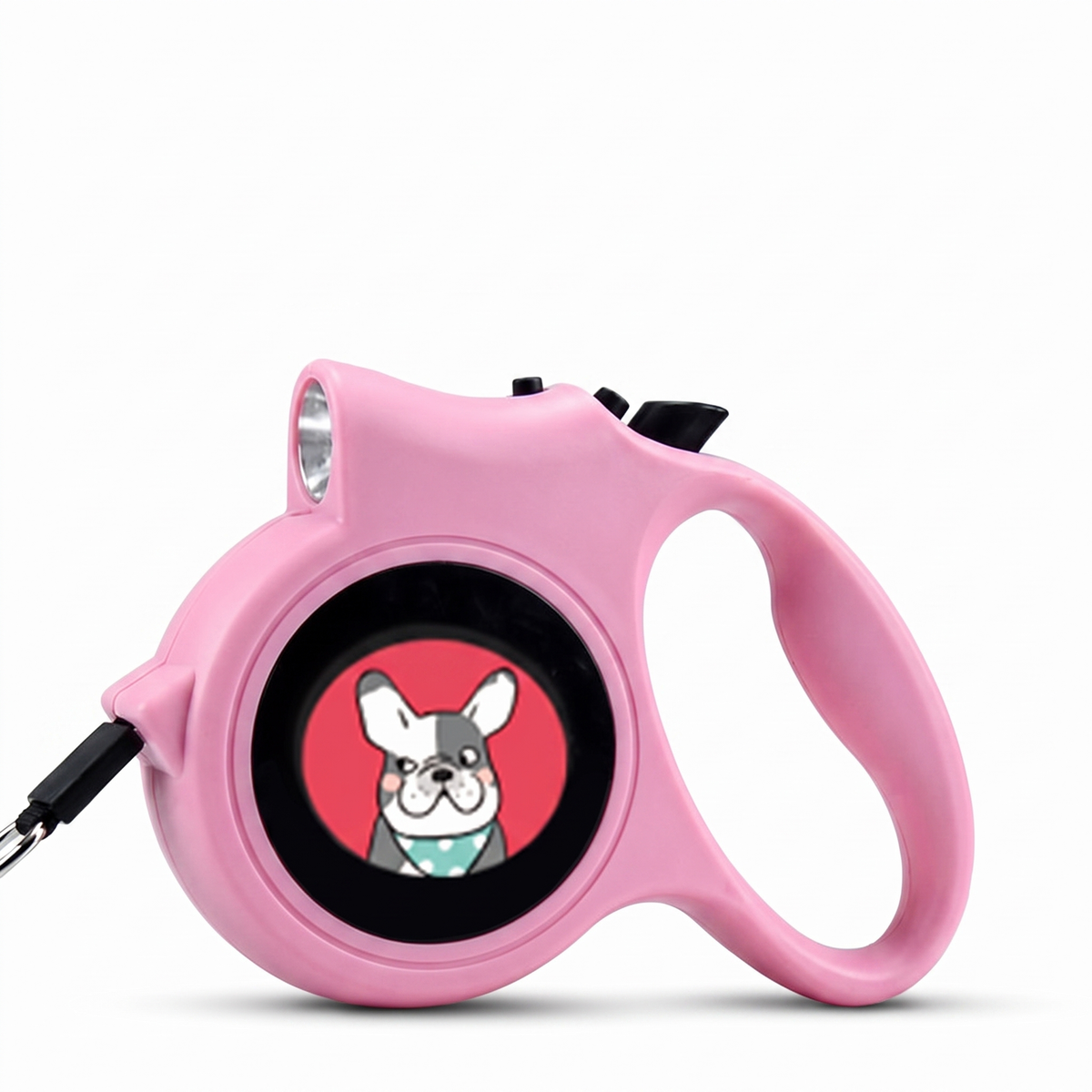 Retractable pet lead in pink